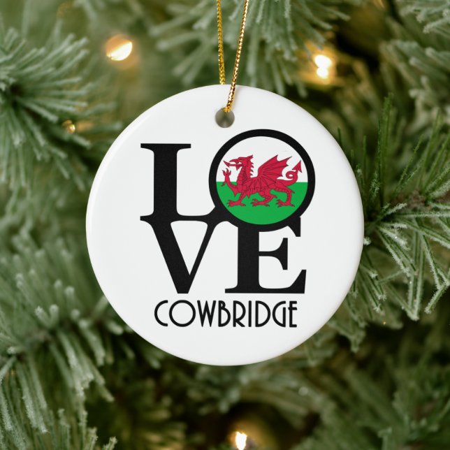 Décoration En Céramique LOVE Cowbridge Wales (Arbre)