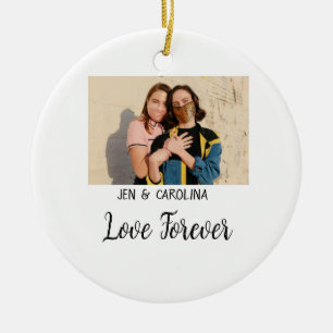 Décoration En Céramique Love Forever LGbtq couple fierté ajouter nom photo
