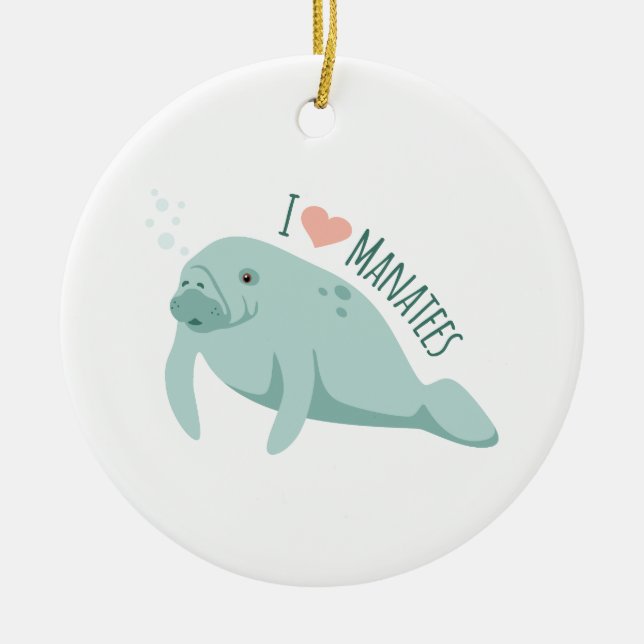 Décoration En Céramique Love Manatees (Devant)