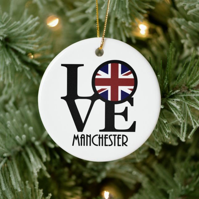 Décoration En Céramique LOVE Manchester Angleterre (Arbre)
