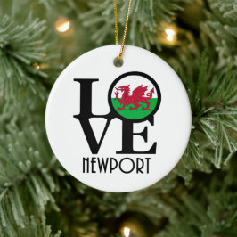 Décoration En Céramique LOVE Newport Wales
