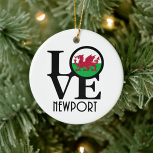 Décoration En Céramique LOVE Newport Wales