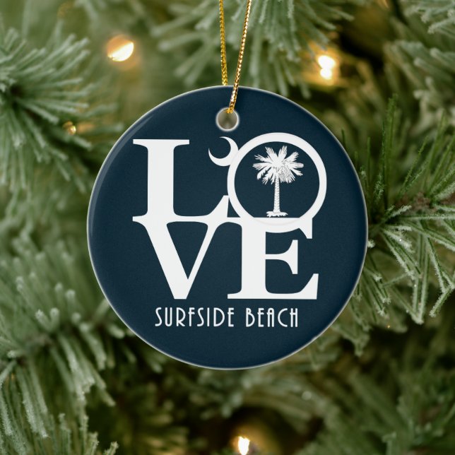 Décoration En Céramique LOVE Surfside Beach SC (Arbre)