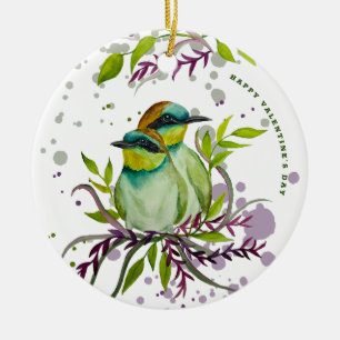 Décoration En Céramique Lovebirds pour la Saint-Valentin
