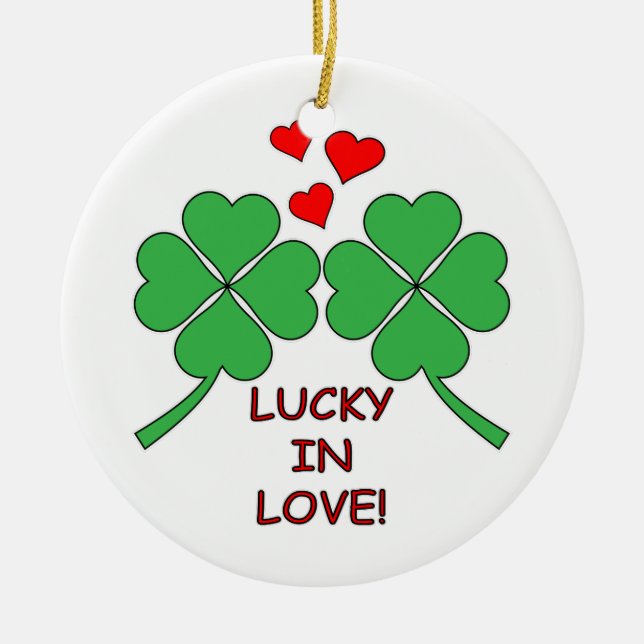 Décoration En Céramique Lucky In Love Hearts Clover (Devant)