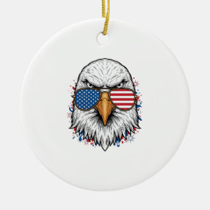 Décoration En Céramique Lunettes de soleil aigle patriotique Vintage Vecto