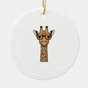 Décoration En Céramique Lunettes de soleil de girafe cool Vintage gravure
