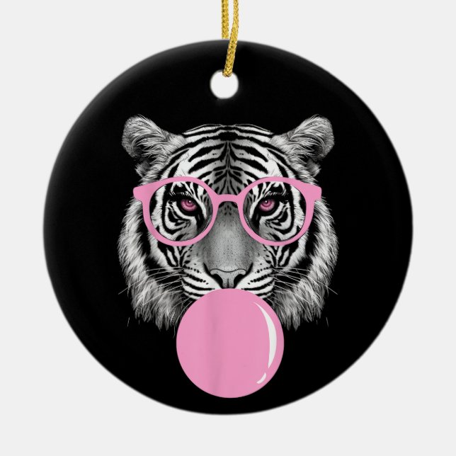 Décoration En Céramique Lunettes de tigre pour femmes amusantes et gomme à (Devant)