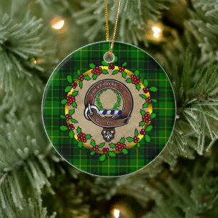 Décoration En Céramique MacArthur Badge & Tartan Noël personnalisé