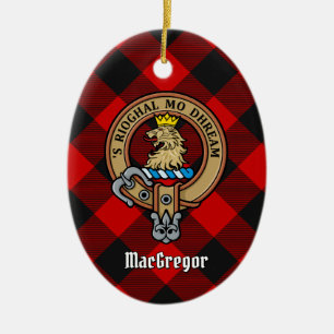 Décoration En Céramique MacGregor Crest sur Rob Roy Tartan