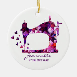 Décoration En Céramique Machine à coudre de surface à écailles violettes