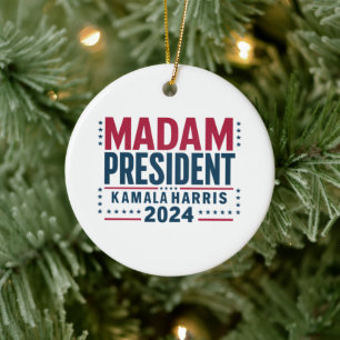 Décoration En Céramique Madame la Présidente Kamala Harris 2024 Vote Democ