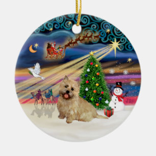 Décoration En Céramique Magie de Noël - Cairn Terrier (froment 13)