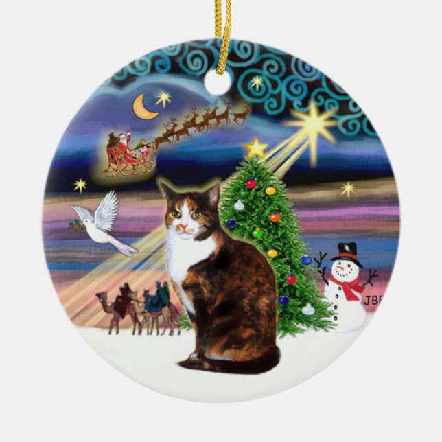 Décoration En Céramique Magie de Noël - Calico cat (ASH) (Devant)