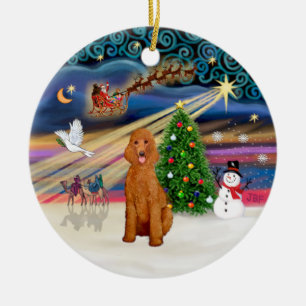 Décoration En Céramique Magie de Noël - Poodle (abricot standard)