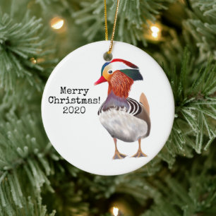 Décoration En Céramique Magnifique Mandarin Canard Joyeux Noël
