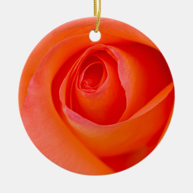 Décoration En Céramique Magnifique Orange Rose Bud (Devant)