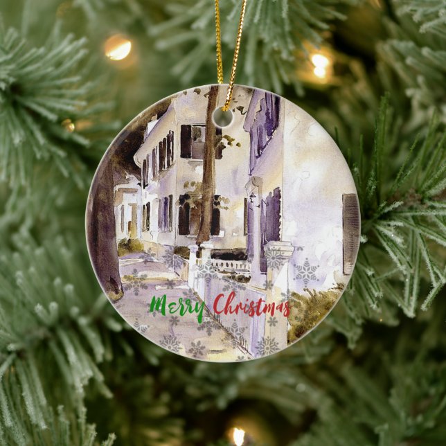 Décoration En Céramique Main Street, Nantucket, Joyeux Noël (Arbre)
