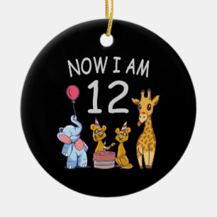 Décoration En Céramique Maintenant j'ai 12 ans 12ème anniversaire au Zoo