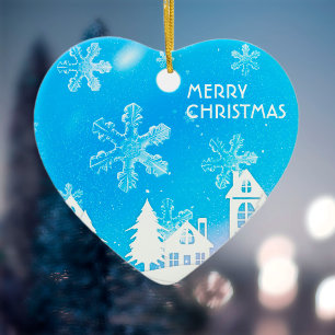 Décoration En Céramique Maison Blanche Blanche Blanche Neige Noël Nouvel A