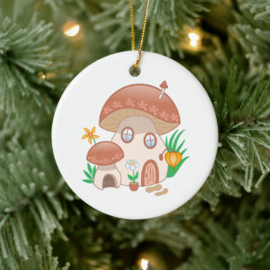 Décoration En Céramique Maison Champignon de Fée Fantaisiste