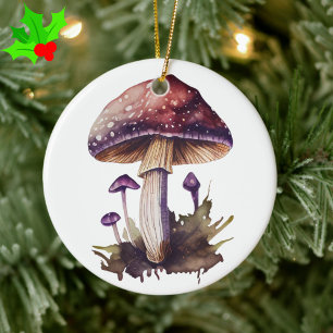 Décoration En Céramique Maison de champignons de la forêt à l'aquarelle vi