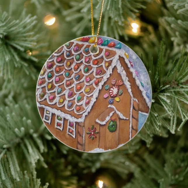 Décoration En Céramique Maison de pain de gingembre (Arbre)