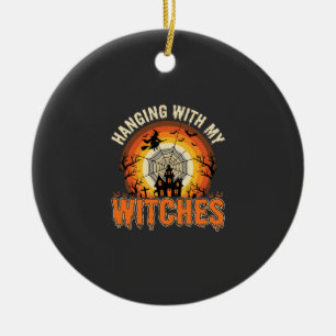 Décoration En Céramique Maison Hantée Suspendue à Halloween Avec Mes Sorci