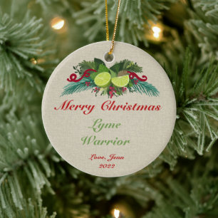 Décoration En Céramique Maladie de Lyme Cadeau de Noël #lymemaladie