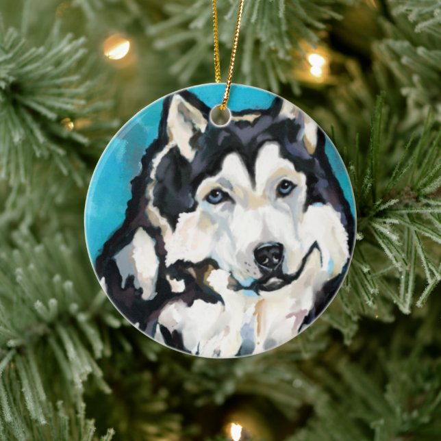 Décoration En Céramique Malamute d'Alaska (Arbre)