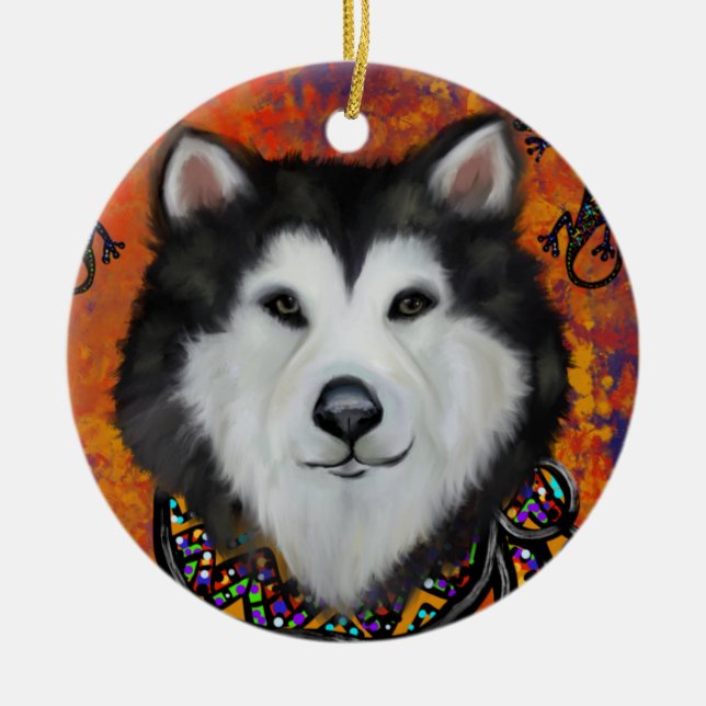 Décoration En Céramique Malamute d'Alaska (Devant)