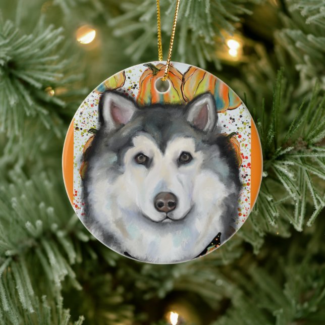 Décoration En Céramique Malamute d'Alaska (Arbre)