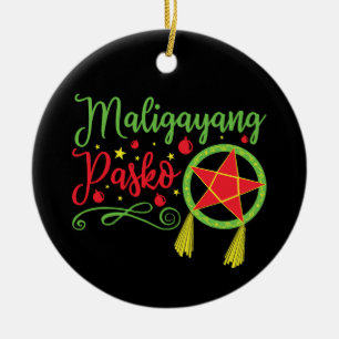 Décoration En Céramique Maligayang Pasko Filipino de Noël Philippines Phil