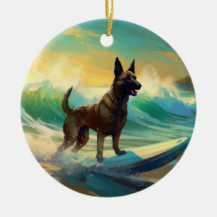 Décoration En Céramique Malinoi Beach Surf Peinture belge
