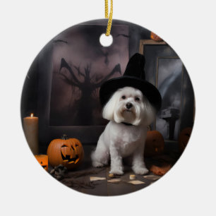 Décoration En Céramique Maltais Citrouille Halloween effroi
