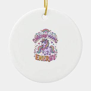 Décoration En Céramique Mama Licorne Énergie Coloré Design Zazzle_1