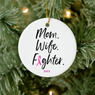 Décoration En Céramique Maman Femme Combattante Cancer du sein Survivant P
