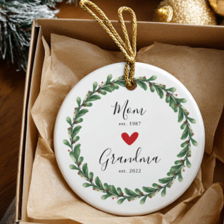 Décoration En Céramique Maman | Grand-mère Année Est.