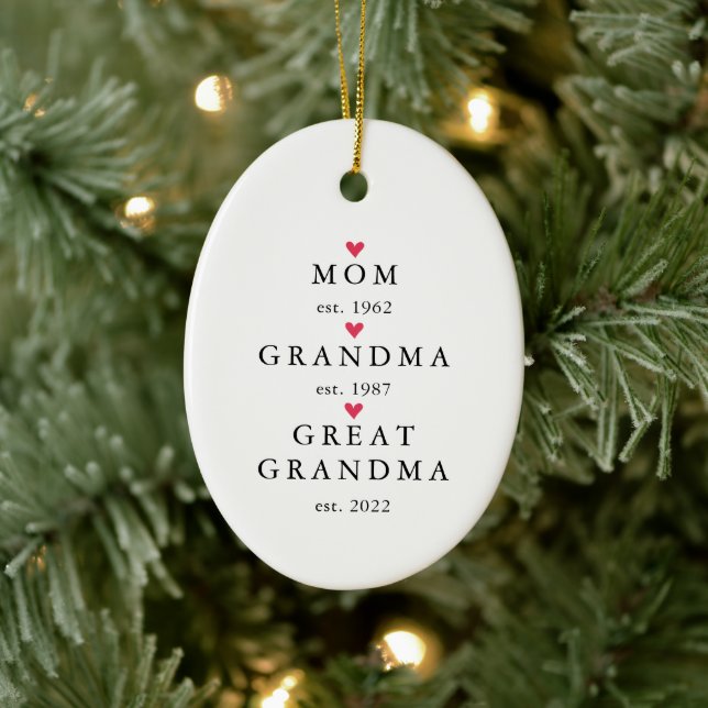 Décoration En Céramique Maman | Grand-mère Année Est. Noël (Arbre)