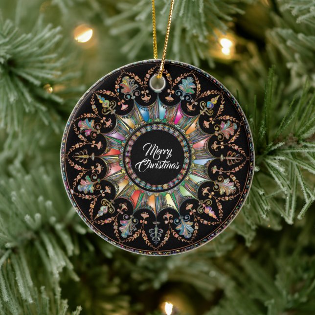 Décoration En Céramique Mandala, Joyeux Noël (Arbre)