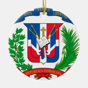 Décoration En Céramique Manteau de la République Dominicaine des bras