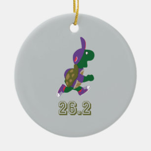 Décoration En Céramique Marathon Turtle Runner in Purple