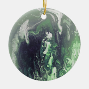 Décoration En Céramique Marbre vert de Geode d'ornement d'arbre de