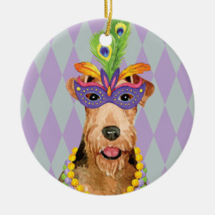 Décoration En Céramique Mardi Gras Airedale