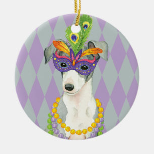 Décoration En Céramique Mardi Gras Italien Greyhound