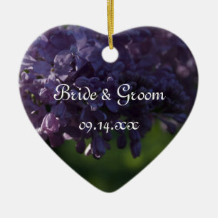Décoration En Céramique Mariage de fleurs violettes Lilac