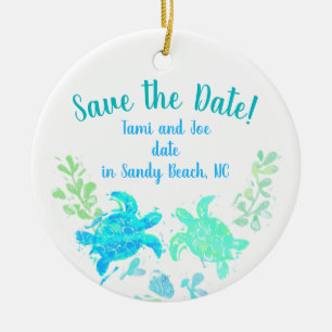Décoration En Céramique Mariage de plage Sauvez la date et la fête Favor