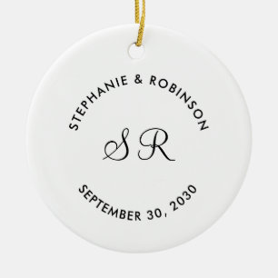 Décoration En Céramique Mariage Nom Monogramme Personnalisé  