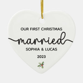 Décoration En Céramique Mariage personnalisé Keepsaké de Noël