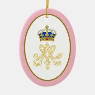 Décoration En Céramique Marie Antoinette Royal Monogramme